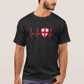 England English Flag Heartbeat Proud T-shirt (Voorkant)