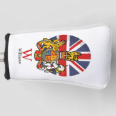 England Flag and Crest Golf Head Hoesje Golfheadcover (Voorkant)