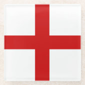 England Flag Button Glazen Onderzetter (Voorkant)