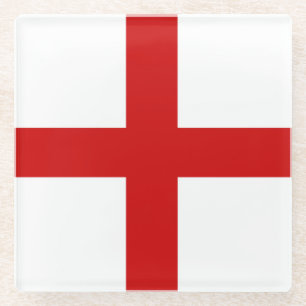 England Flag Button Glazen Onderzetter