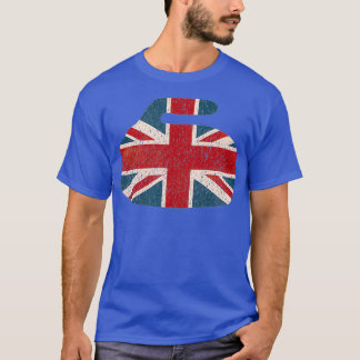 England Flag Curling Rock T-shirt