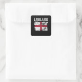 England Flag Distressed - English Flag Vierkante Sticker (Tas)