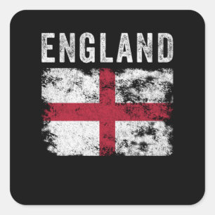 England Flag Distressed - English Flag Vierkante Sticker