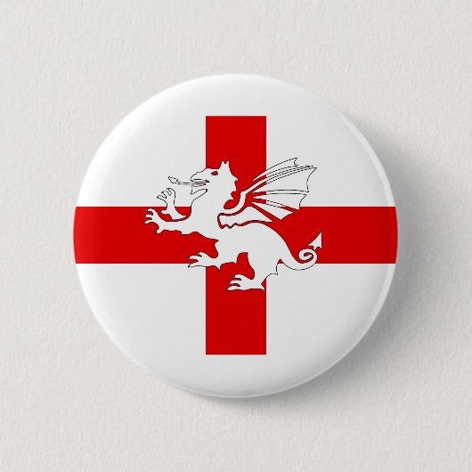 England Flag en Dragon Ronde Button 5,7 Cm (Voorkant)