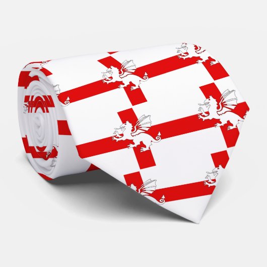 England Flag en Dragon Stropdas (Opgerold)