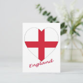 England Flag Heart Briefkaart (Staand voorkant)