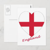England Flag Heart Briefkaart (Voorkant / Achterkant)