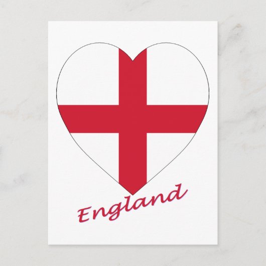 England Flag Heart Briefkaart (Voorkant)