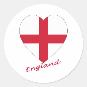 England Flag Heart Ronde Sticker