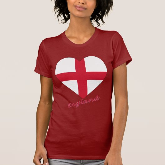 England Flag Heart T-shirt (Voorkant)