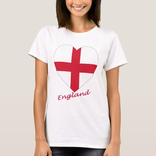 England Flag Heart T-shirt (Voorkant)