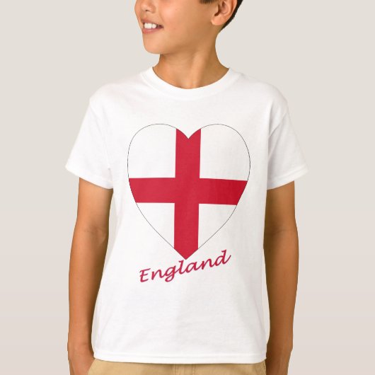 England Flag Heart T-shirt (Voorkant)