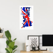 England Flag Map 02 Poster (Thuiskantoor)