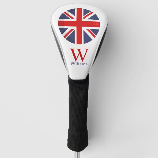 England Flag Monogram Golf Head Hoesje Golfheadcover (Voorkant)