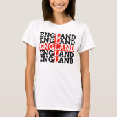 England Flag Name Repeat Typography Soccer Fan T-shirt (Voorkant)