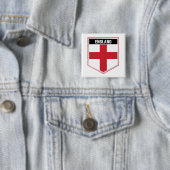 England Flag Shield Vierkante Button 5,1 Cm (In situ)