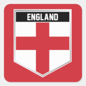 England Flag Shield Vierkante Sticker (Voorkant)