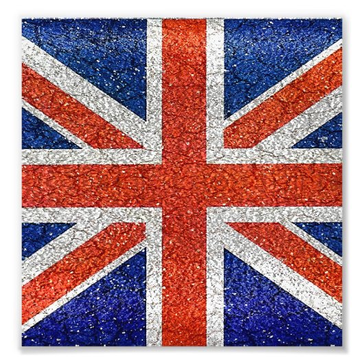 England Flag Vivid Grunge Style Foto Afdruk (Voorkant)