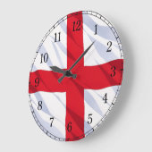 England Flag Wall Clock — Waving Flag Design Grote Klok (Hoek)