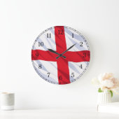 England Flag Wall Clock — Waving Flag Design Grote Klok (Huis)