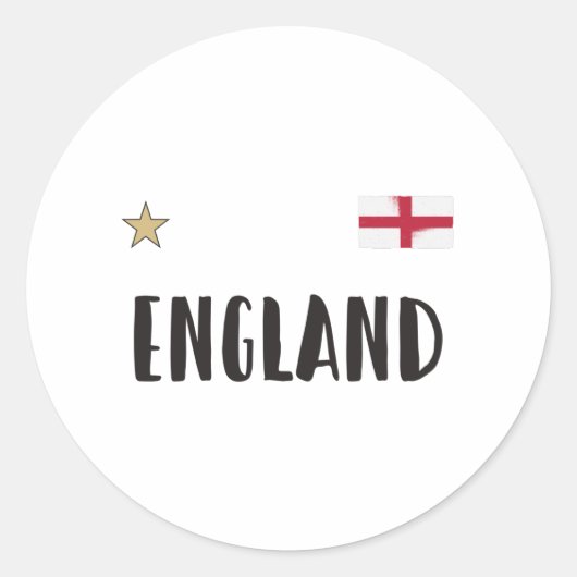 England Football Fan Shirt English Flag Ronde Sticker (Voorkant)