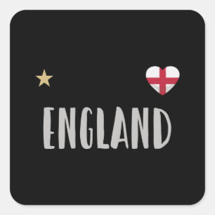 England Football Fan Shirt English Flag Vierkante Sticker