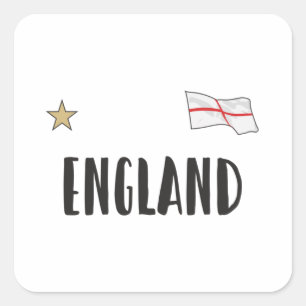 England Football Fan Shirt English Flag Vierkante Sticker