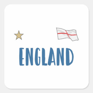 England Football Fan Shirt English Flag Vierkante Sticker