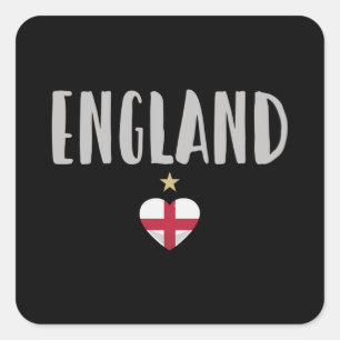 England Football Fan Shirt English Flag Vierkante Sticker