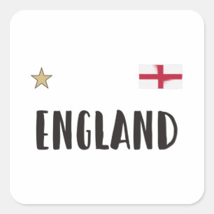England Football Fan Shirt English Flag Vierkante Sticker