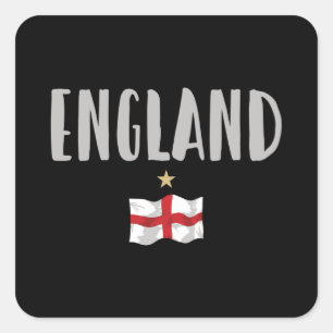 England Football Fan Shirt English Flag Vierkante Sticker