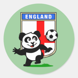 England Football Panda Ronde Sticker