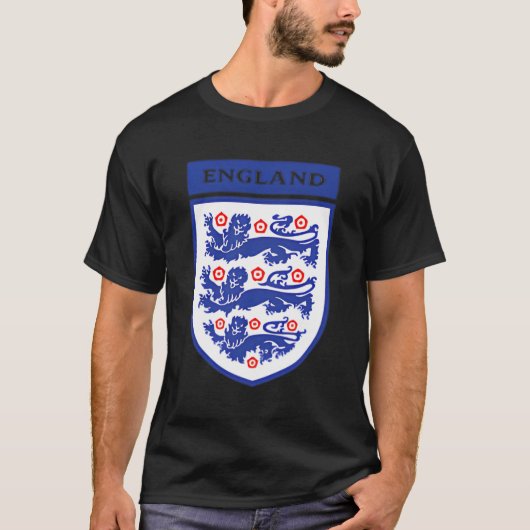 England Football Team Three Heraldic Lions Sheild T-shirt (Voorkant)