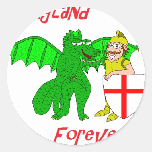 England Forever Ronde Sticker (Voorkant)