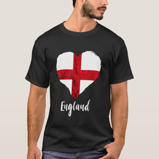England Heart St George's Cross England Flag Engli T-shirt (Voorkant)