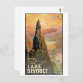 England Lake District Vintage Travel Poster Briefkaart (Voorkant / Achterkant)