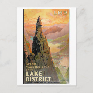 England Lake District Vintage Travel Poster Briefkaart