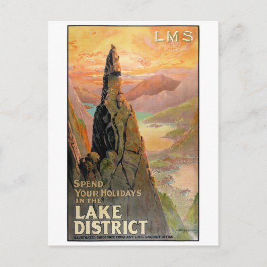 England Lake District Vintage Travel Poster Briefkaart (Voorkant)