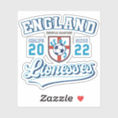 England Lionesses Champions 2022 College Style Sticker (Vel)