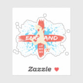 England Lionesses - England Flag Sticker (Vel)