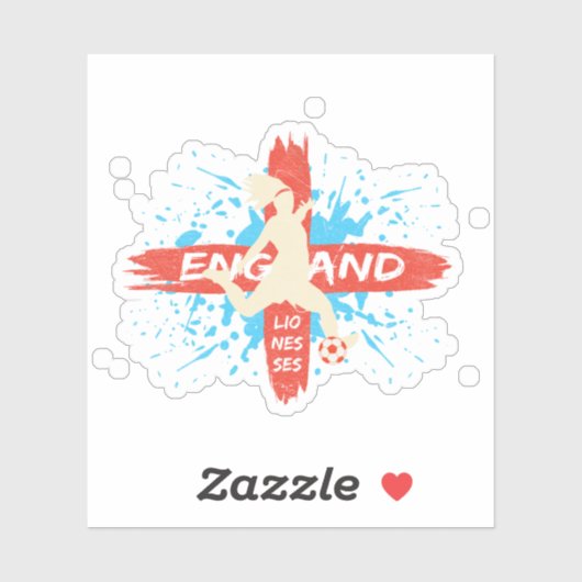 England Lionesses - England Flag Sticker (Vel)