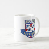 England Lionesses Soccer Crest (#02) Mug Koffiemok (Voorkant rechts)