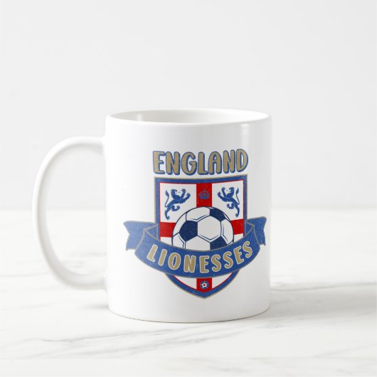 England Lionesses Soccer Crest (#02) Mug Koffiemok (Links)