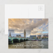 England London Green Bridge on Seawater Briefkaart (Voorkant / Achterkant)