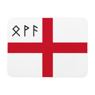 England Magnet - Vlag met Angelsaksische runen Magneet