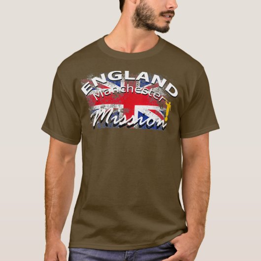 England Manchester Mormon LDS Mission Missionary T-shirt (Voorkant)