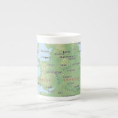"England Map" Bone China Cup Porselein Kop (Voorkant)