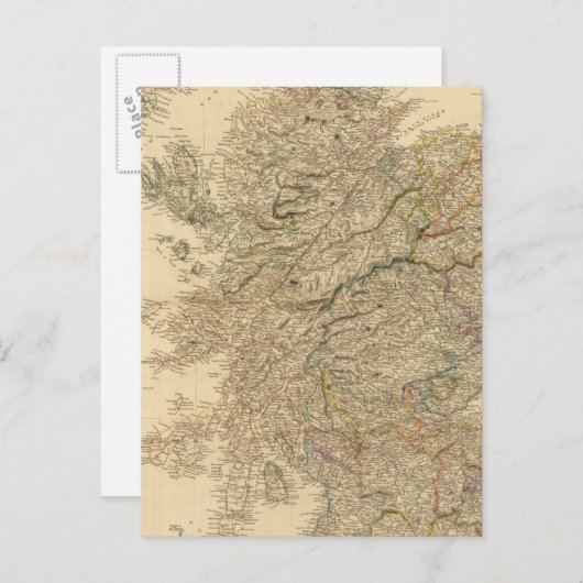 England Map Briefkaart (Voorkant / Achterkant)