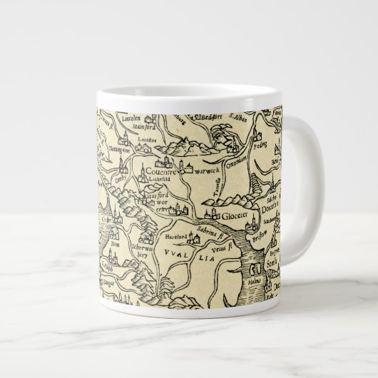 England Map in Ptolemy's Geographia Universalis Grote Koffiekop (Voorkant rechts)