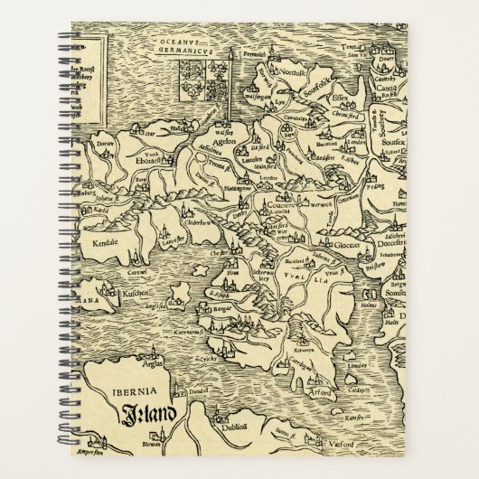 England Map in Ptolemy's Geographia Universalis Planner (Voorkant)